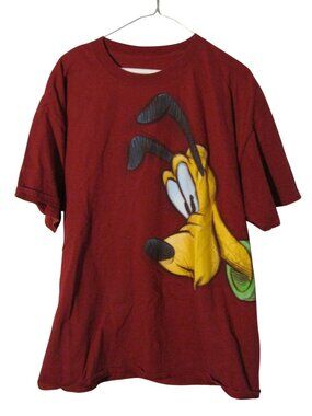 Disney XL Burgundy Pluto Tee Shirt T-Shirt